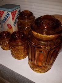 Amber Moon Glass Canister Set