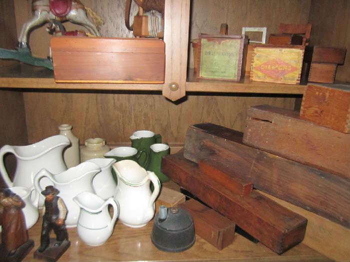 Stoneware and boxes - very old in excellent condition