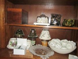 Candles and glass shades