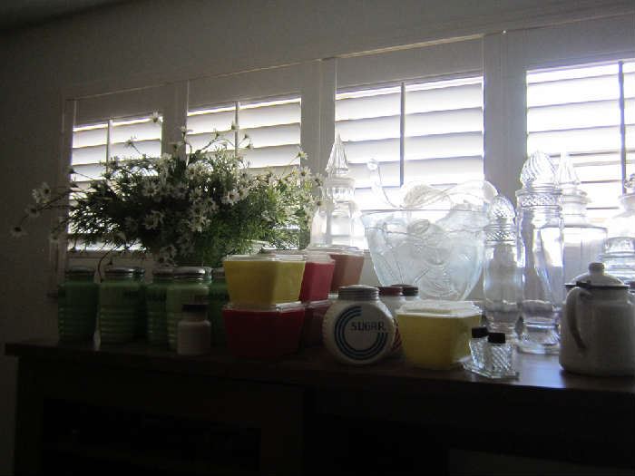 Pyrex containers - jadeite spice bottles