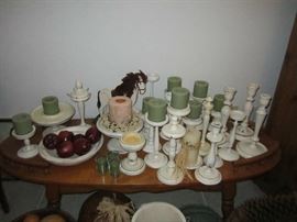 Candle sticks - oval maple coffee table