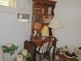 Desk - collectible books - metal bird cage