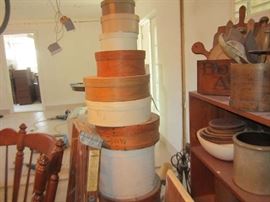 Shaker boxes - vintage wood collectible kitchen utensils