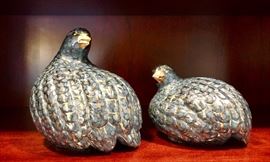 Navy and gold gilt quail