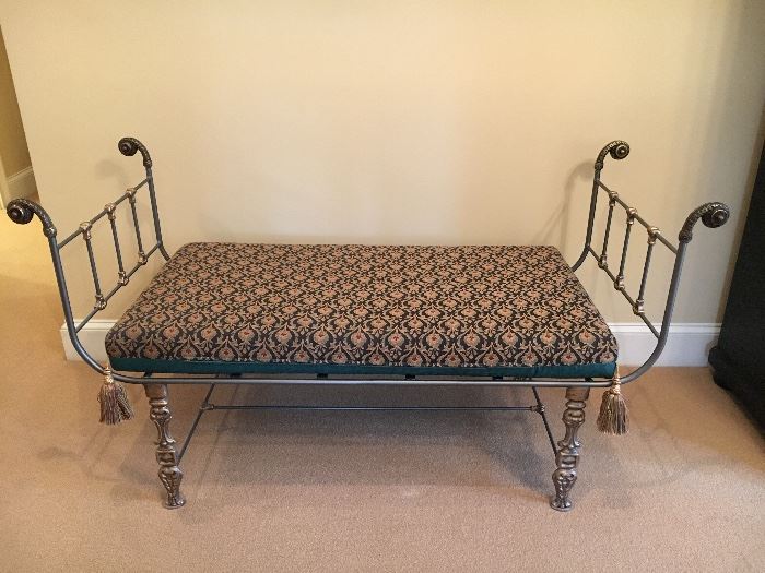 ‘Old Biscayne’s’ Excalibur’ metal and upholstered chaise lounge