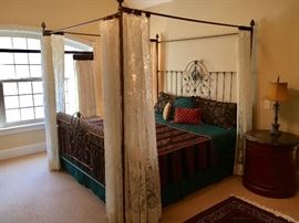 Wrought metal 4-post bed, king