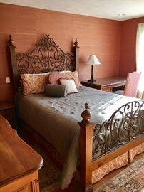 Wrought metal and wood bed, queen, maker: Lexington Furniture