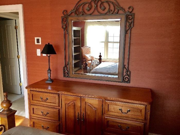 Dresser w/ wall mirror and nightstand,maker: Lexington Furniture