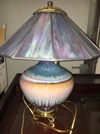 Irridescent Tiffany-style lamp