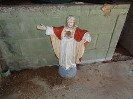 concrete statue of Jesus