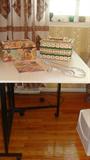 White Sewing Table Portable