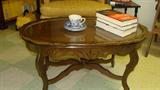 Antique Oval Wood Coffee Table