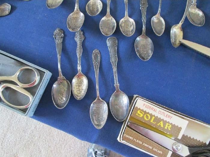 more antique sterling souvenir spoons