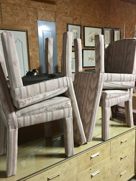 8 parson's chairs custom upholstery 