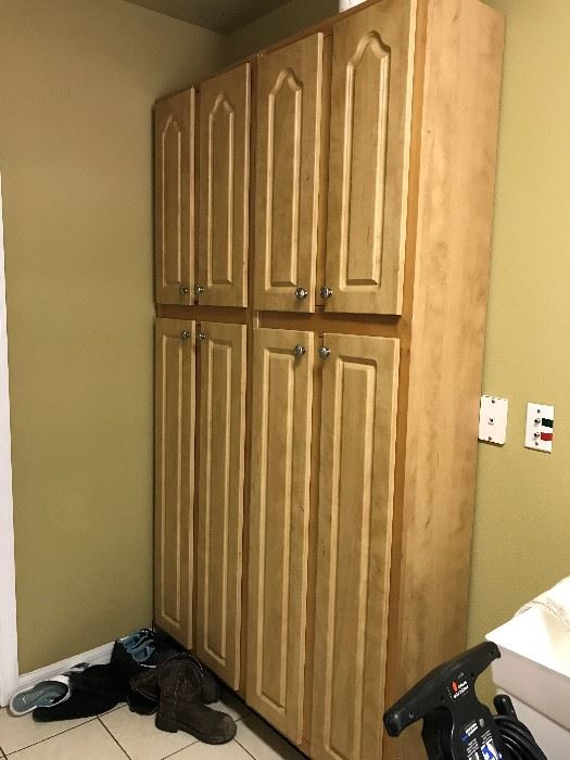 2 sets of double door cabinets.