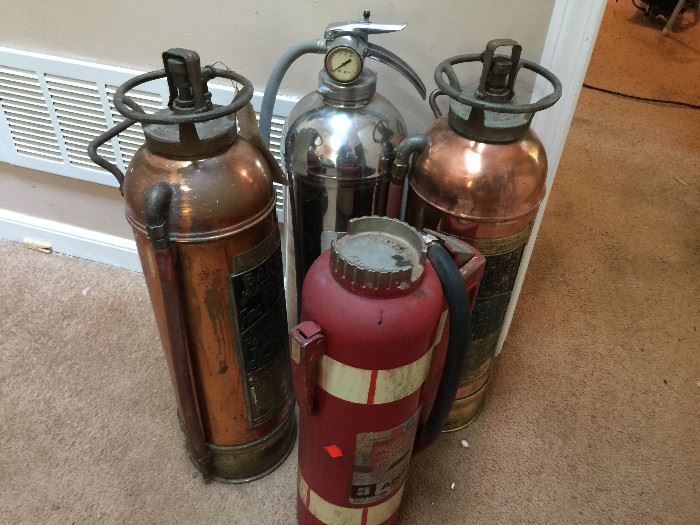 Antique Copper Fire Extinguishers 