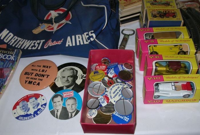 Old political buttons.