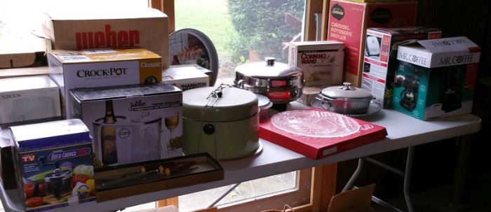 Boxed kitchen stuff -- small appliances, etc.