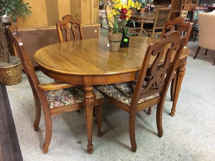wood dining table with 4 chairs