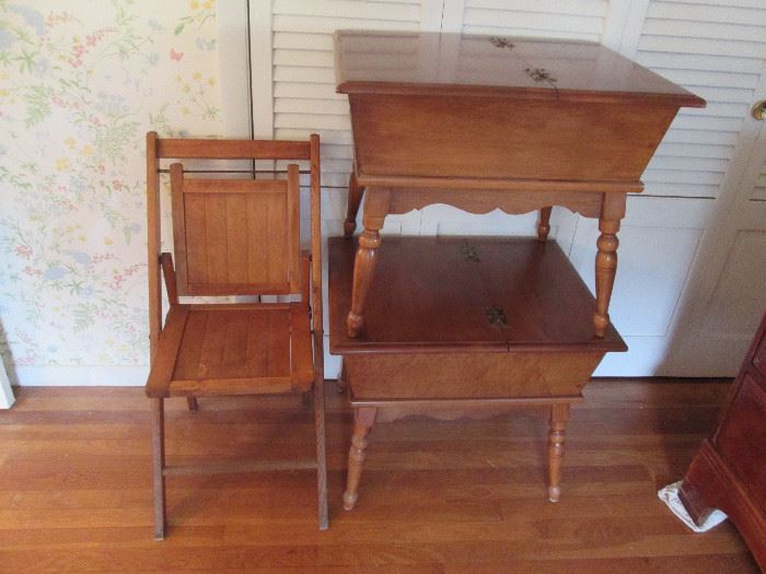 Colonial End Tables, Side chair