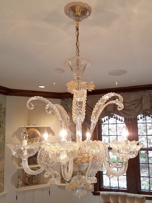 Fantastic six arm Murano crystal chandelier - price available upon request
