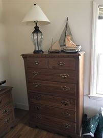 Highboy to Thomasville suite, displaying pond boats
