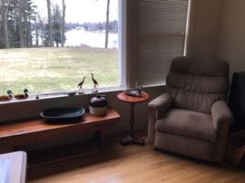The view.... La-Z-Boy recliner and decorative items