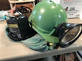 Werker battery pack Miner's lamp/helmet.  Pretty cool!