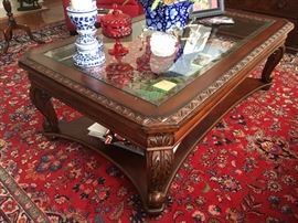 Glass top coffee table