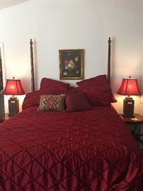 Queen size mahogany bed
