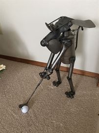 Whimsical Metal Golf Figure
