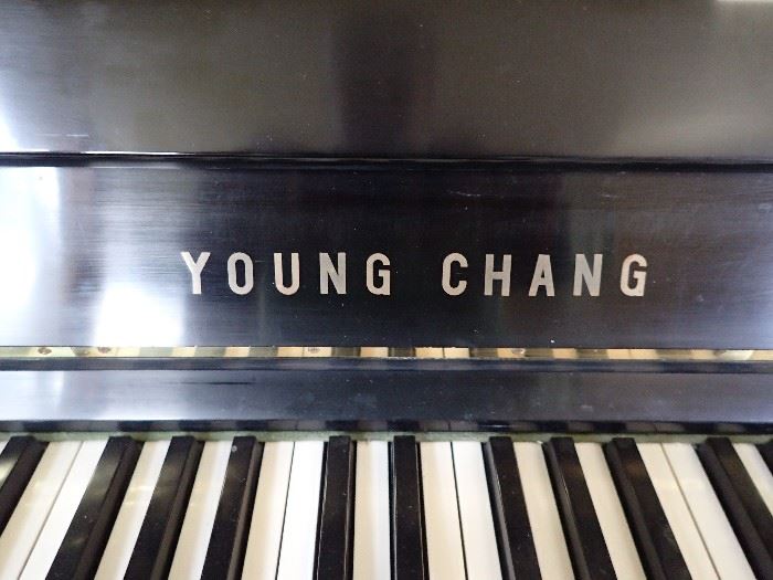 YOUNG CHANG BLACK PIANO WITH BENCH