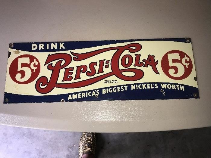 original Pepsi porcelain sign