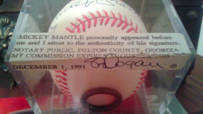 Signed and authenticated in 1991 Mickey Mantle