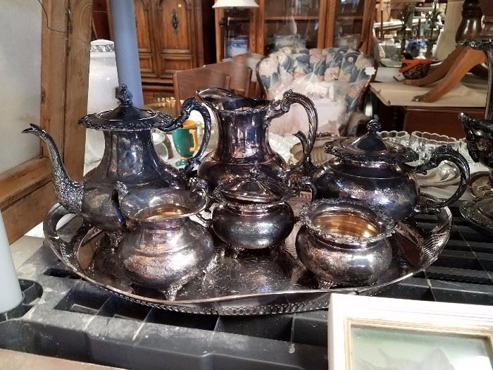 Silver plated coffee and tea service