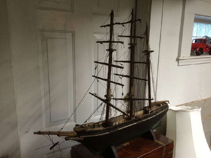 Likely antique handmade ship model from Maine