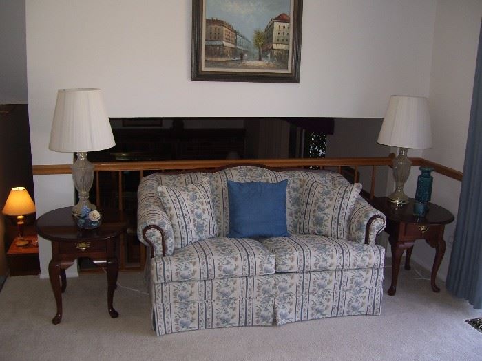 Love seat with Broyhill end tables.