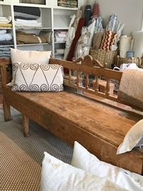 Scandanavian Settle Bench, Linens, Fabrics, Carpets and more