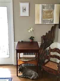 Slant Front Desk and Wood Angel Wings