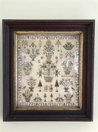 American Sampler Wool with words Jesus Wept  