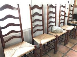 Set of 6 Ladderback Chairs, 2 Arm