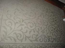 Sea foam green area rug.