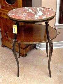 Lot 114. Louis XV Style Marble Top TwoTiered Dessert Stand