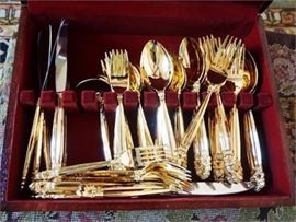 Lot 115. Set of Cased Gilt Flatware
