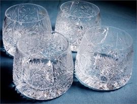Lot 6 Four Cut Crystal Tumblers