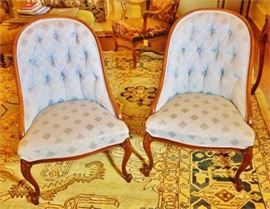 Lot 46 Pair Regency Style Gondola Chairs