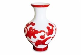 6. Chinese Carved Peking Glass Vase