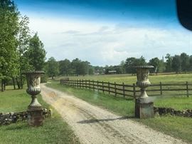 2. Pair Cast Iron Palace Size Urns