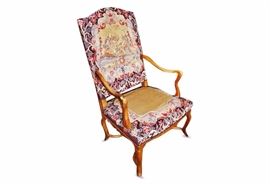 Lot 47 Antique Tapestry Upholstered Walnut Armchair