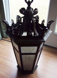 1910 Lg Bronze Hanging Portico Lamp 